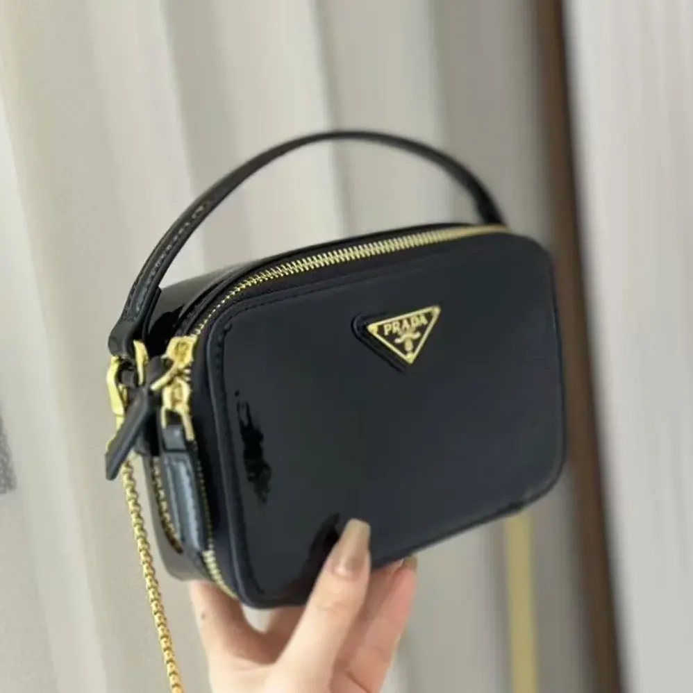 Prada Odette Patent Leather Mini-bag for Women in Black