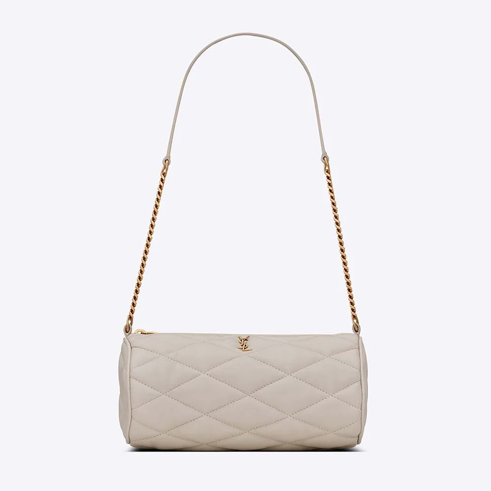 Saint Laurent YSL Sade Mini Tube Bag in Quilted Lambskin for Women in White