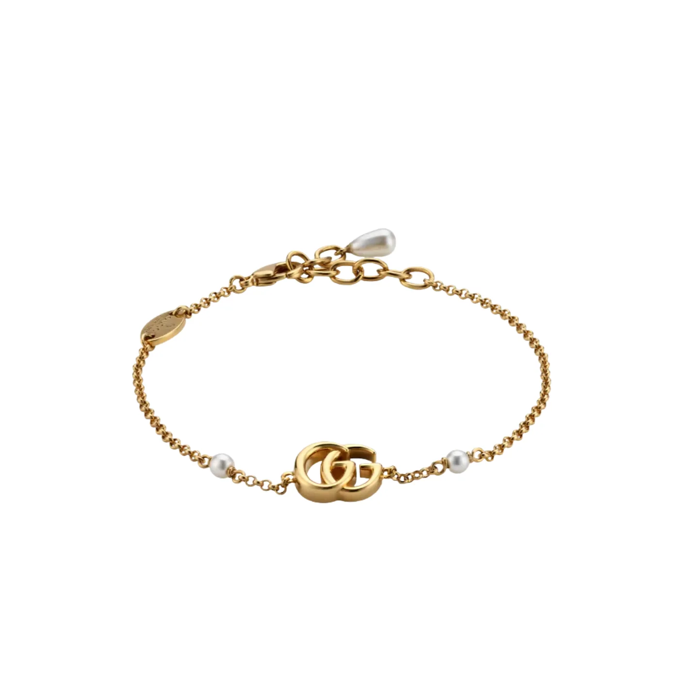 Gucci GG Marmont Chain Bracelet With Charm Gold Hardware