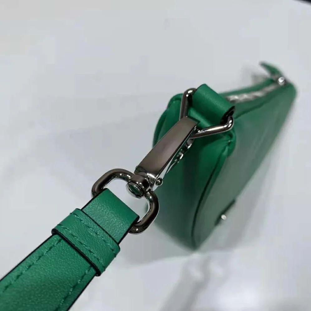 Prada Leather Triangle Leather Pouch for Women in Green Prada Leather Triangle Leather Pouch for Women in Green
