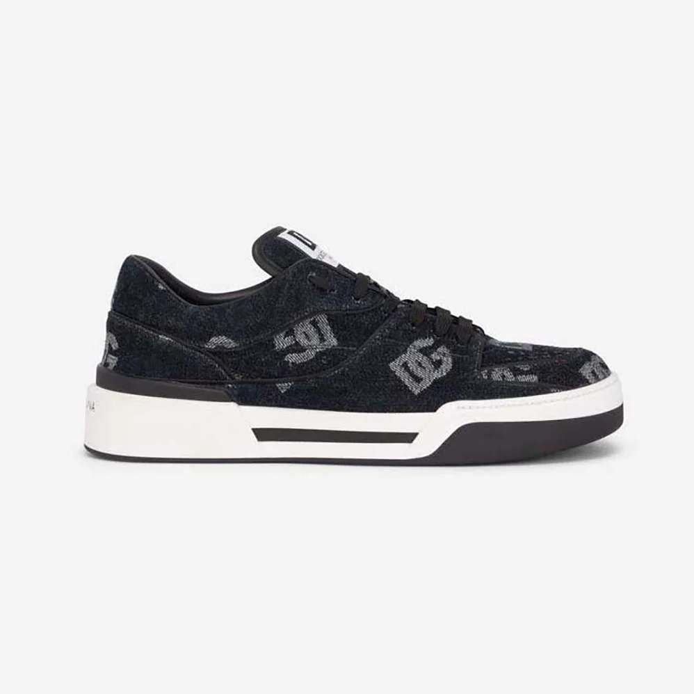 Dolce Gabbana D&G New Roma Sneakers with Denim Logo for Men Dolce Gabbana D&G New Roma Sneakers with Denim Logo for Men