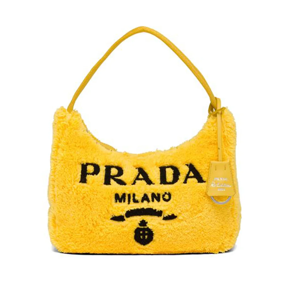 Prada Re-Edition 2000 Terry Mini-Bag for Women in Yellow Prada Re-Edition 2000 Terry Mini-Bag for Women in Yellow
