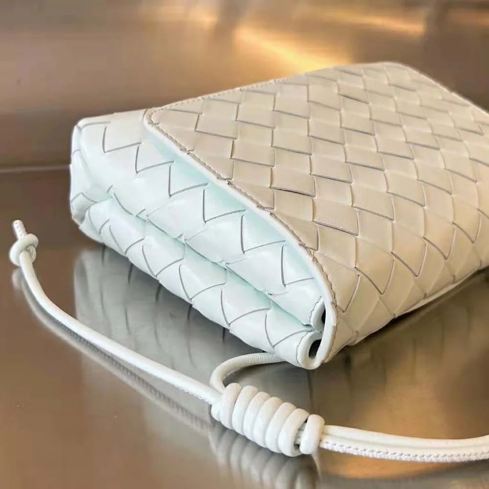 Bottega Veneta Mini Intrecciato Cross-Body Bag for Women in White