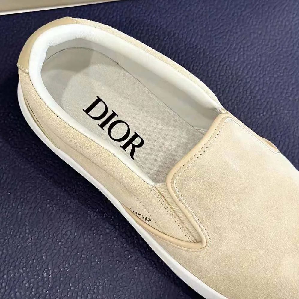 Dior B101 Slip-on Sneaker Beige Suede and Smooth Calfskin for Men