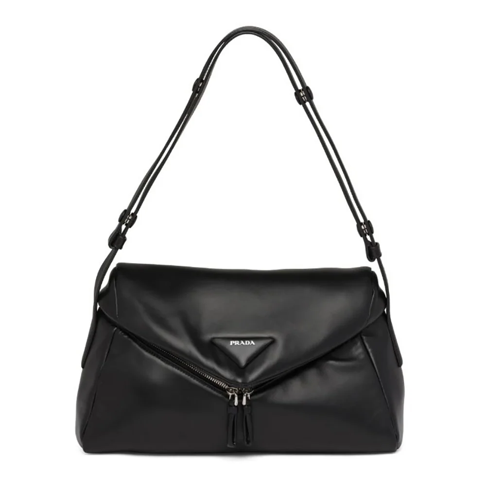 Prada Padded Nappa Leather Prada Signaux Bag for Women in Black Prada Padded Nappa Leather Prada Signaux Bag for Women in Black