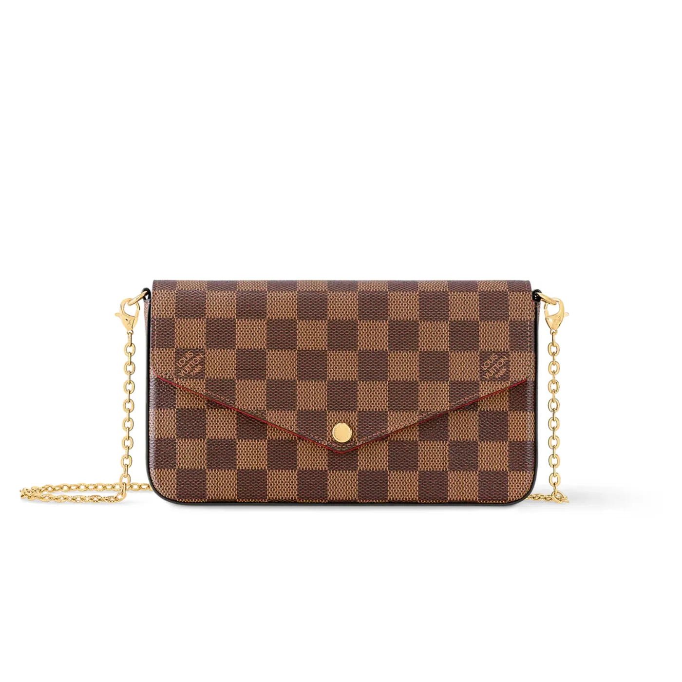 Louis Vuitton Pochette Felicie Shoulder Bag in Brown Gold Hardware Louis Vuitton Pochette Felicie Shoulder Bag in Brown Gold Hardware