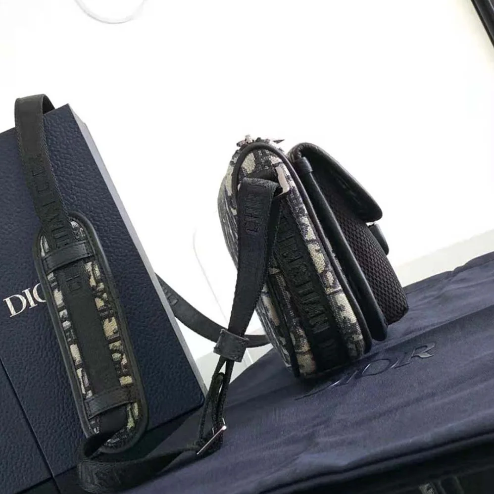 Dior 8 Mini Bag with Strap Beige and Black Dior Oblique Jacquard for Men