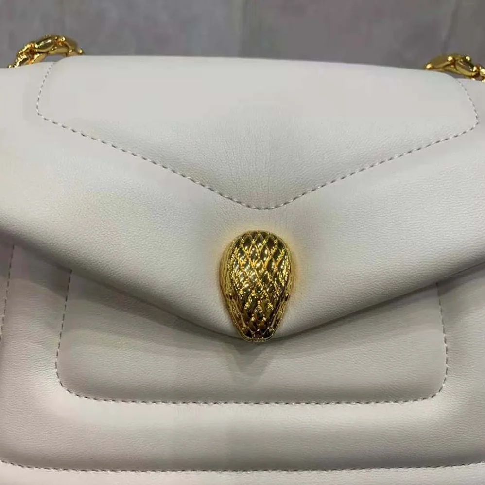 Bvlgari Serpenti Reverse Shoulder Bag for Women in White