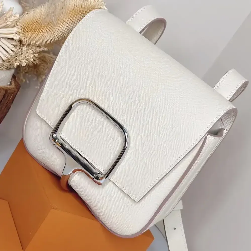 Hermes Della Cavalleria Mini Bag Epsom Leather for Women in White/Silver Hermes Della Cavalleria Mini Bag Epsom Leather for Women in White/Silver