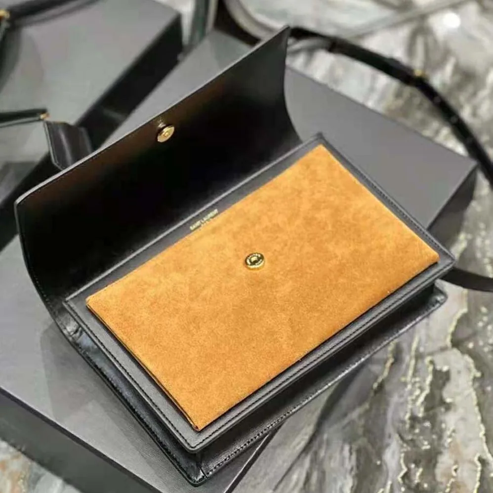 Saint Laurent YSL Medium Sunset Satchel in Shiny Vegetable for Women in Tanned Leather