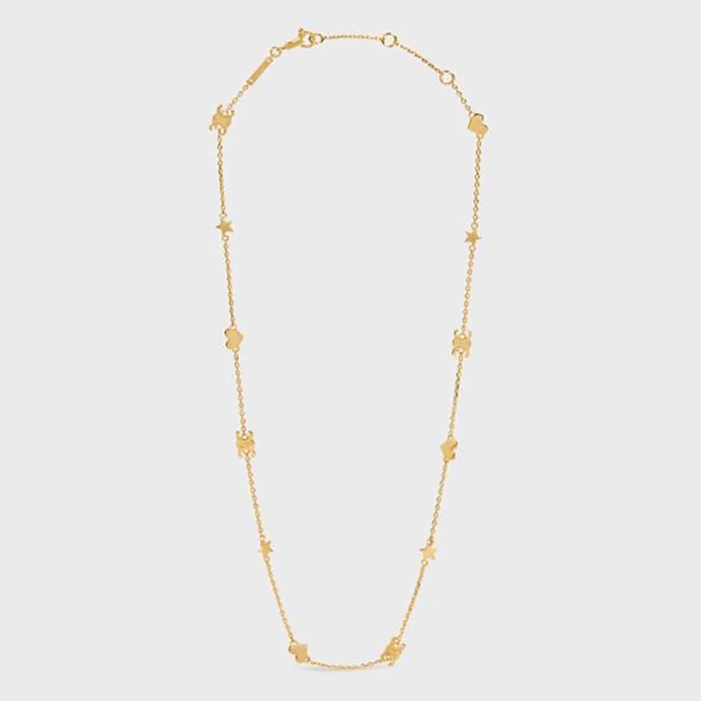 Celine Maillon Triomphe Multi Motifs Necklace in Brass with Gold Finish for Women