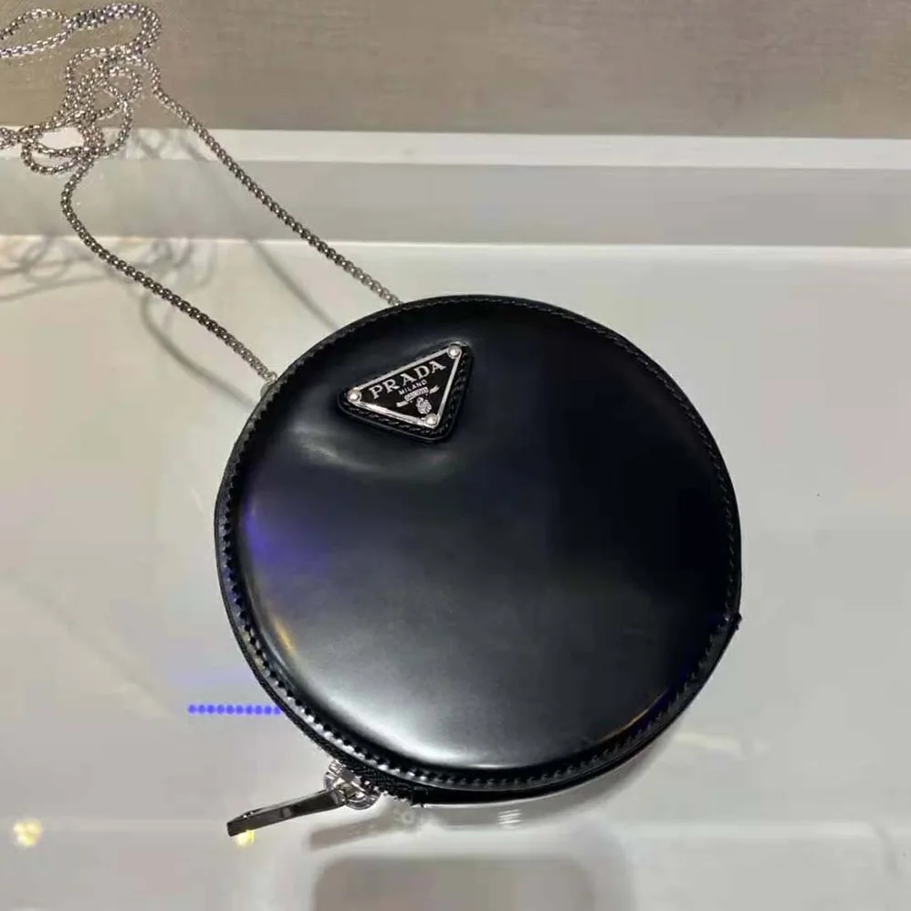 Prada Brushed Leather Mini-Pouch for Women in Black