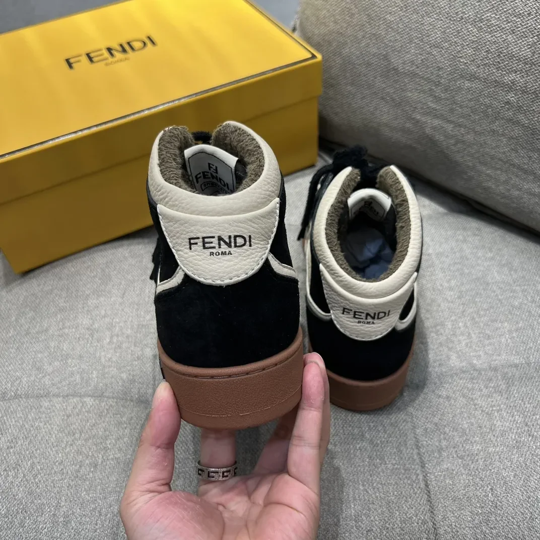 Fendi FD Fendi Match Lace-Up Hight-Tops Sneakers Black 8E8358AHH2F1FZB Fendi FD Fendi Match Lace-Up Hight-Tops Sneakers Black 8E8358AHH2F1FZB