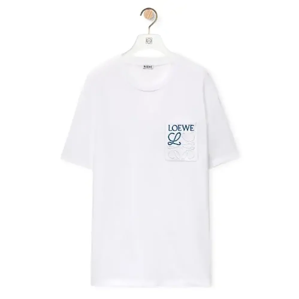 Loewe Relaxed fit T-shirt in Cotton for Men in White Loewe Relaxed fit T-shirt in Cotton for Men in White