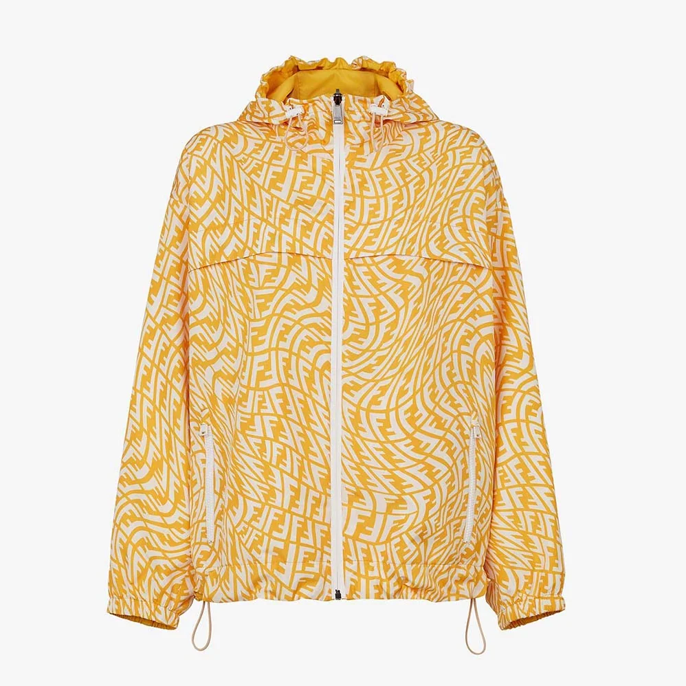 Fendi Windbreaker Yellow Nylon Jacket for Women Fendi Windbreaker Yellow Nylon Jacket for Women
