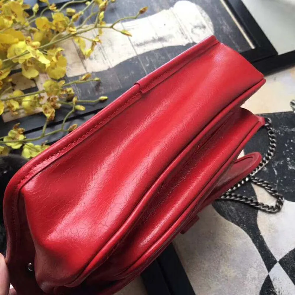 Saint Laurent YSL Niki Baby Crinkled Vintage Leather Bag for Women