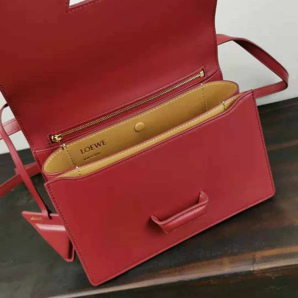 Loewe Barcelona Bag in Silk Calfskin for Women in Maroon Loewe Barcelona Bag in Silk Calfskin for Women in Maroon