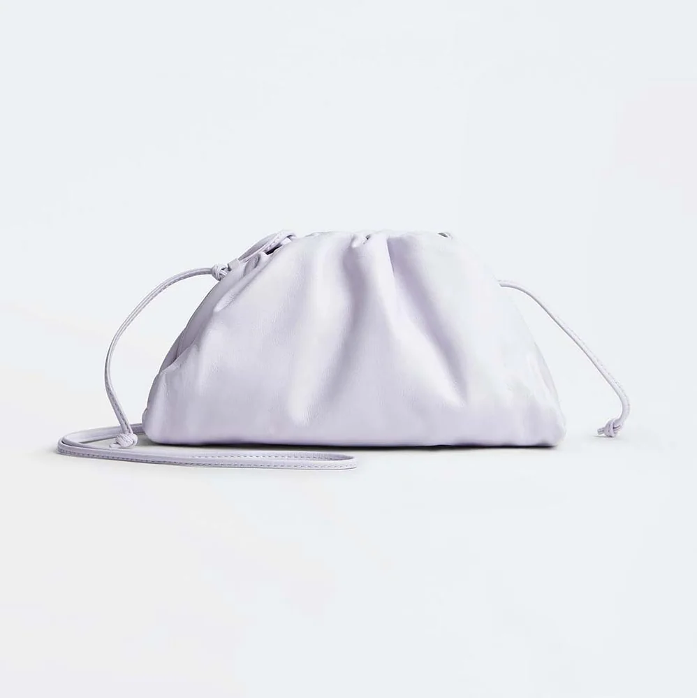 Bottega Veneta Mini Pouch Mini Leather Clutch with Strap for Women in Purple