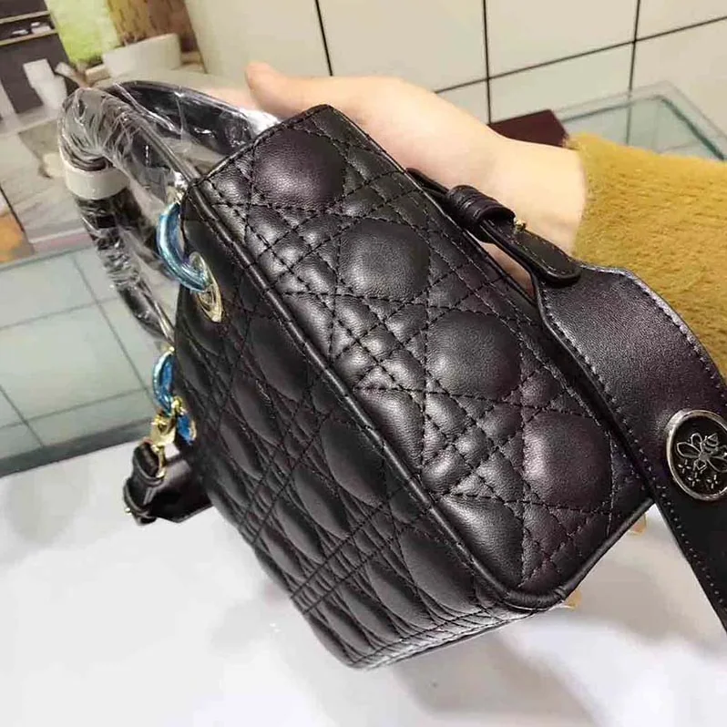 Dior My Lady Dior Bag in Cannage Lambskin in Black