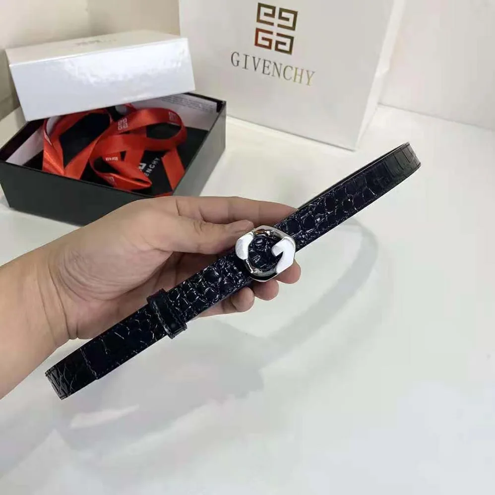 Givenchy Reversible Belt in Leather with G Chain Buckle for Women