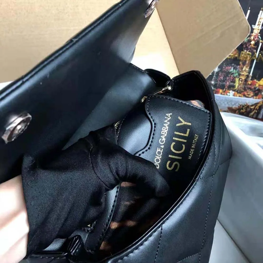 Dolce Gabbana D&G Medium Sicily Bag in Quilted Calfskin for Women in Black Dolce Gabbana D&G Medium Sicily Bag in Quilted Calfskin for Women in Black