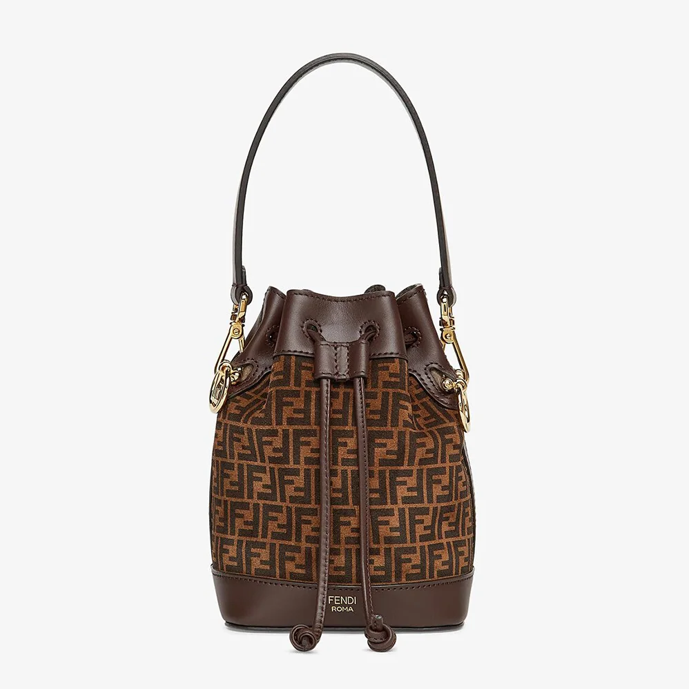 Fendi Mon Tresor Brown Leather Mini for Women in Bag with FF Print Fendi Mon Tresor Brown Leather Mini for Women in Bag with FF Print