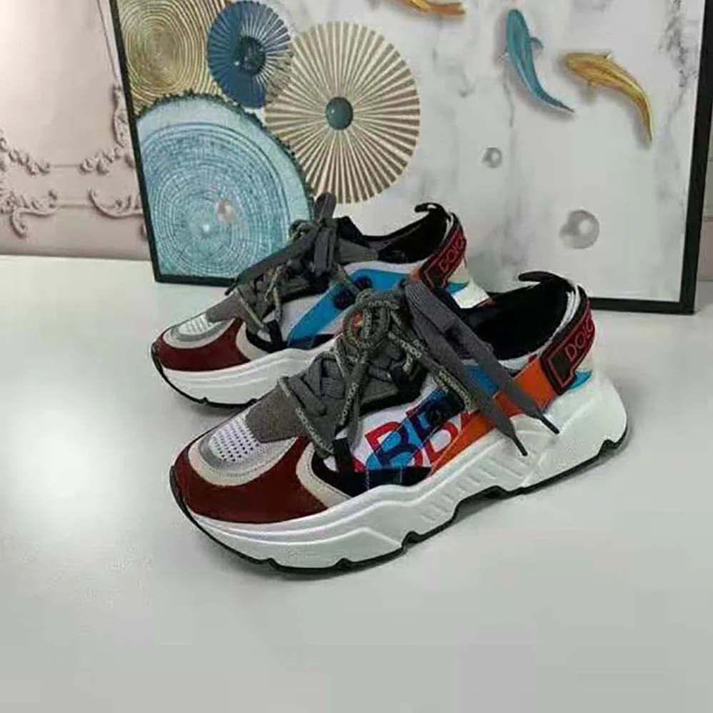 Dolce Gabbana D&G Stretch Mesh Daymaster Sneakers with Multi-Color Details and Double Laces for Men Dolce Gabbana D&G Stretch Mesh Daymaster Sneakers with Multi-Color Details and Double Laces for Men
