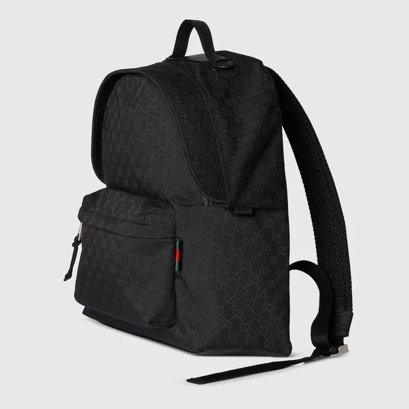 Gucci Medium GG Backpack With Web Black / Gucci Medium GG Backpack With Web Black /