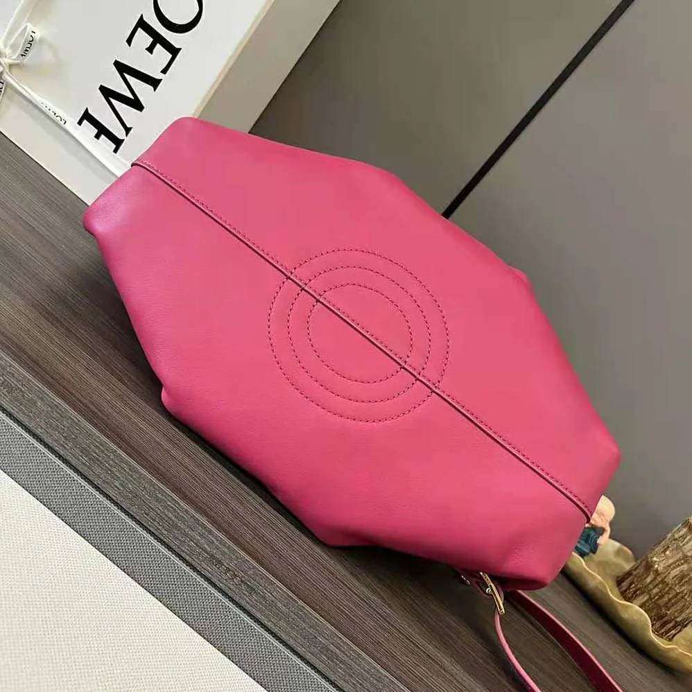Loewe Small Paseo Bag in Shiny Nappa Calfskin with Chain for Women in Rose Loewe Small Paseo Bag in Shiny Nappa Calfskin with Chain for Women in Rose