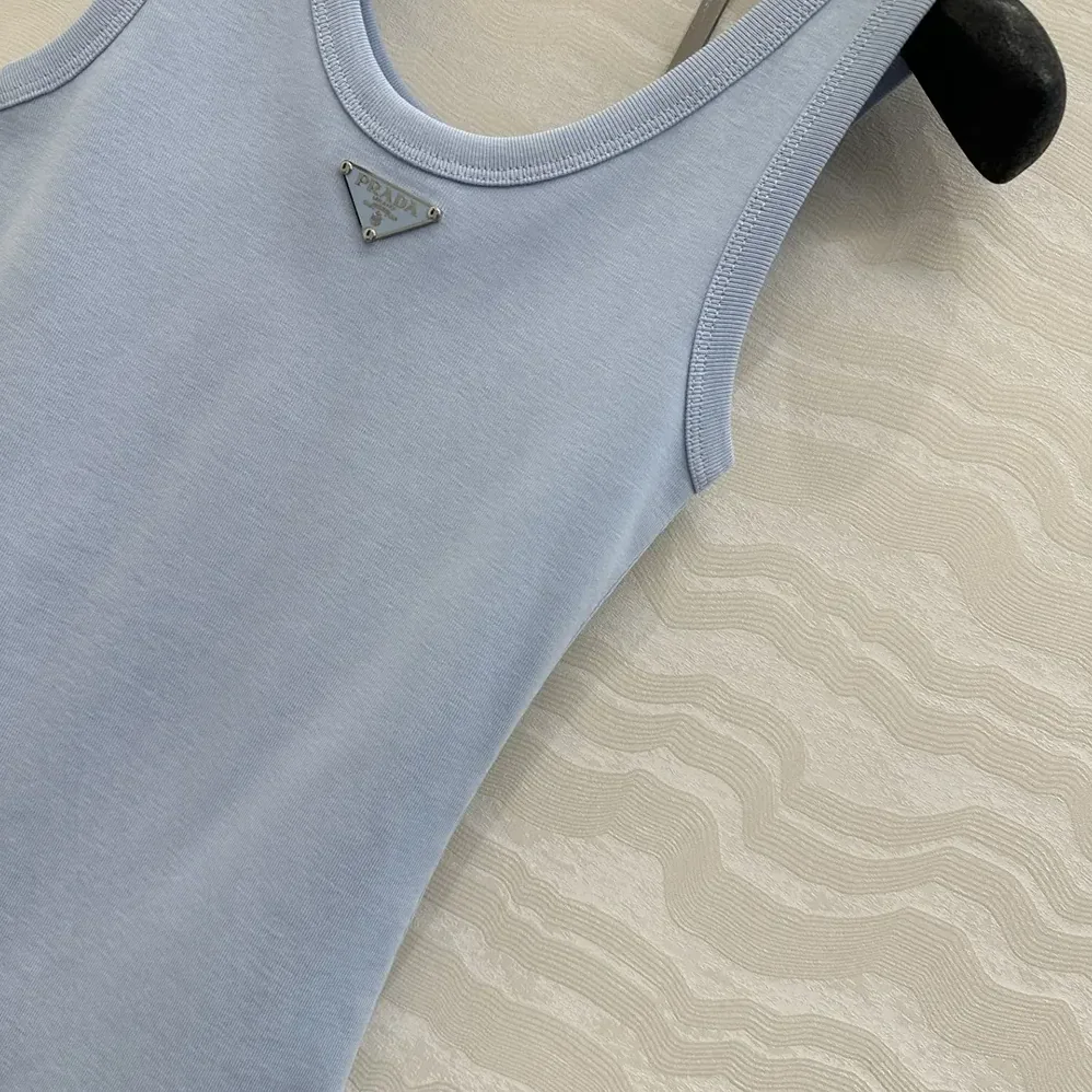 Prada Ribbed Knit Top for Men in Blue