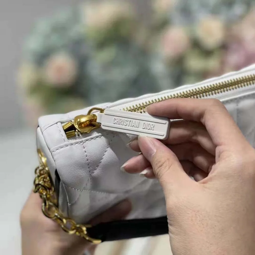 Dior Small Dior Vibe Hobo Bag White Cannage Lambskin for Women