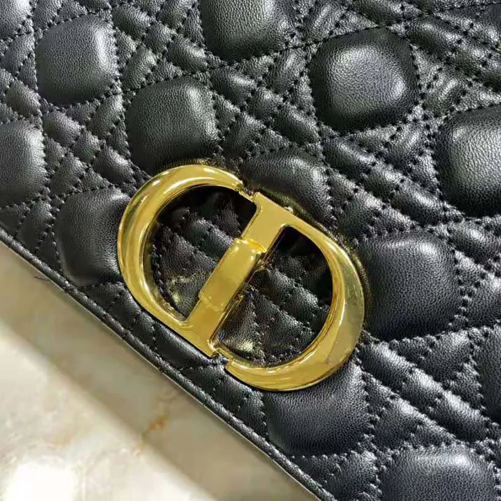Dior Large Dior Caro Bag Black Soft Cannage Calfskin for Women