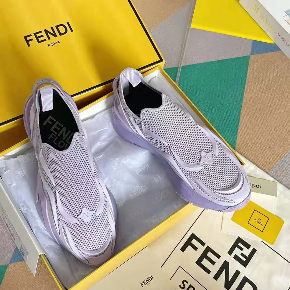 Fendi Flow Lilac Mesh Running Sneakers for Unisex Fendi Flow Lilac Mesh Running Sneakers for Unisex