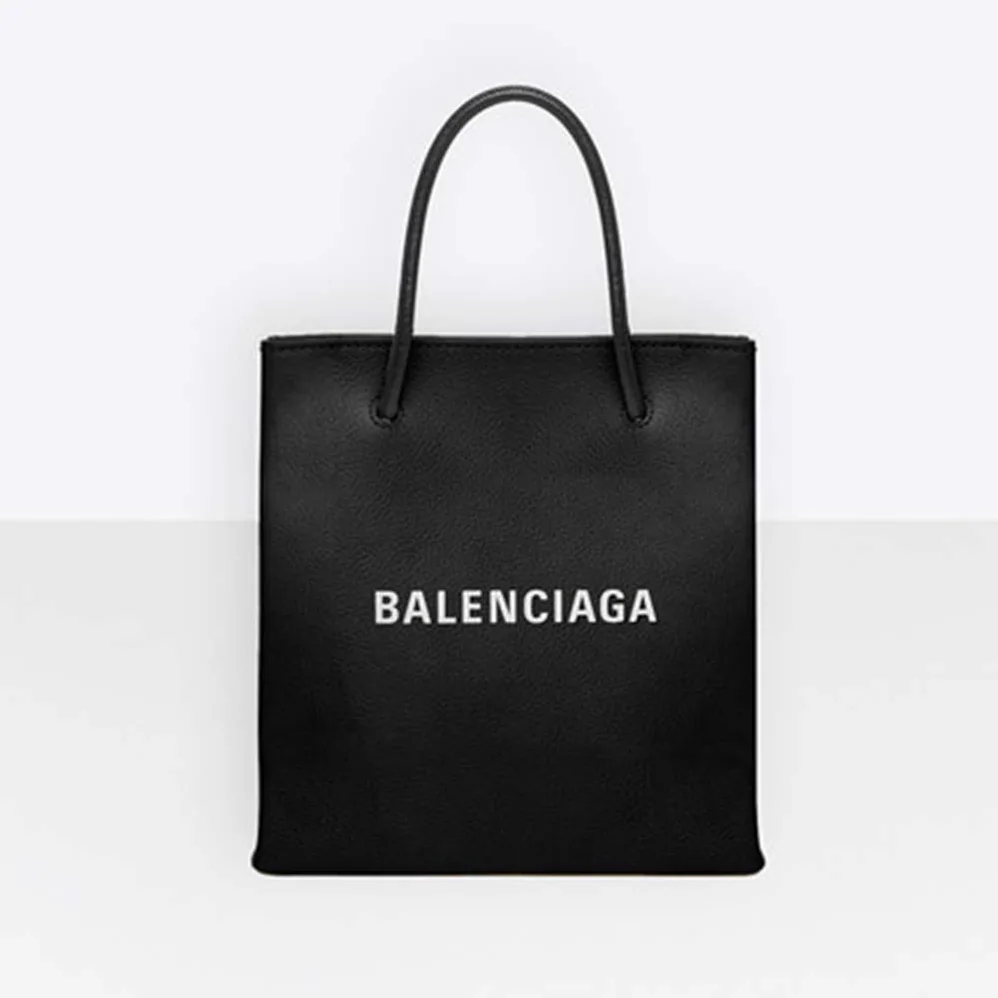 Balenciaga Shooping Tote XXS Small Natural Grain Calfskin for Women in Black