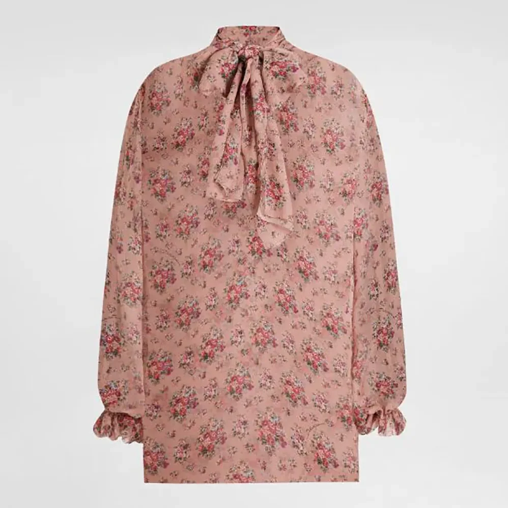 Dolce Gabbana D&G Small Flower Bouquets for Women in Print Chiffon Top