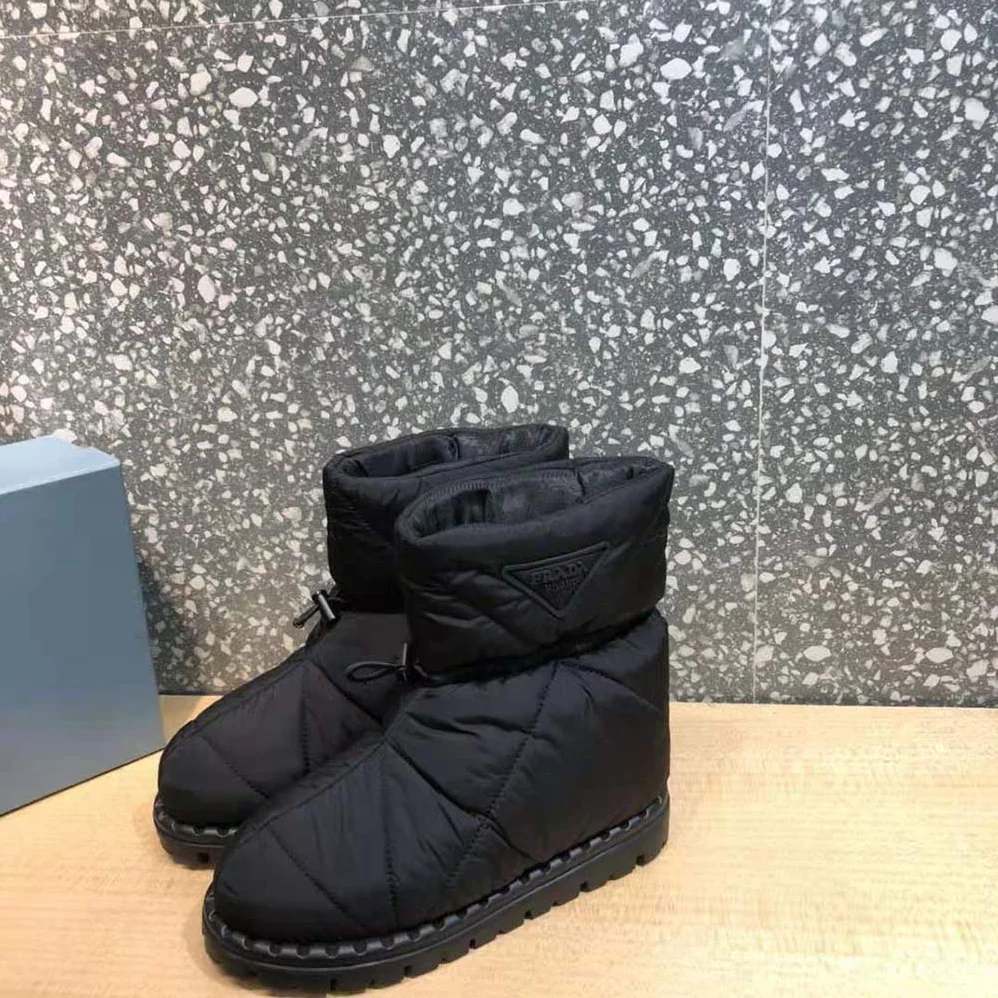 Prada Padded Nylon Booties for Women in Black Prada Padded Nylon Booties for Women in Black