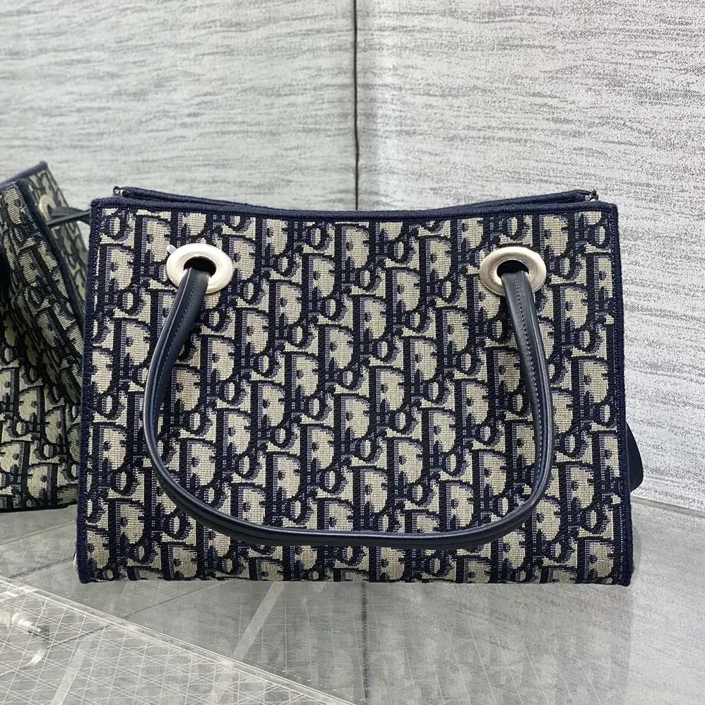 Dior Small Shopping Bag Blue Dior Oblique Jacquard for Women Dior Small Shopping Bag Blue Dior Oblique Jacquard for Women