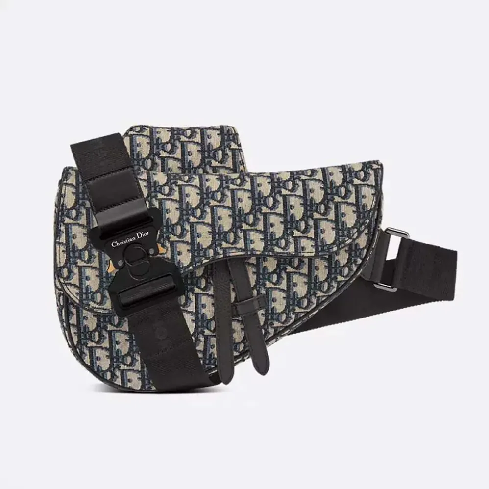 Dior Saddle Bag Beige and Black Dior Oblique Jacquard for Men Dior Saddle Bag Beige and Black Dior Oblique Jacquard for Men