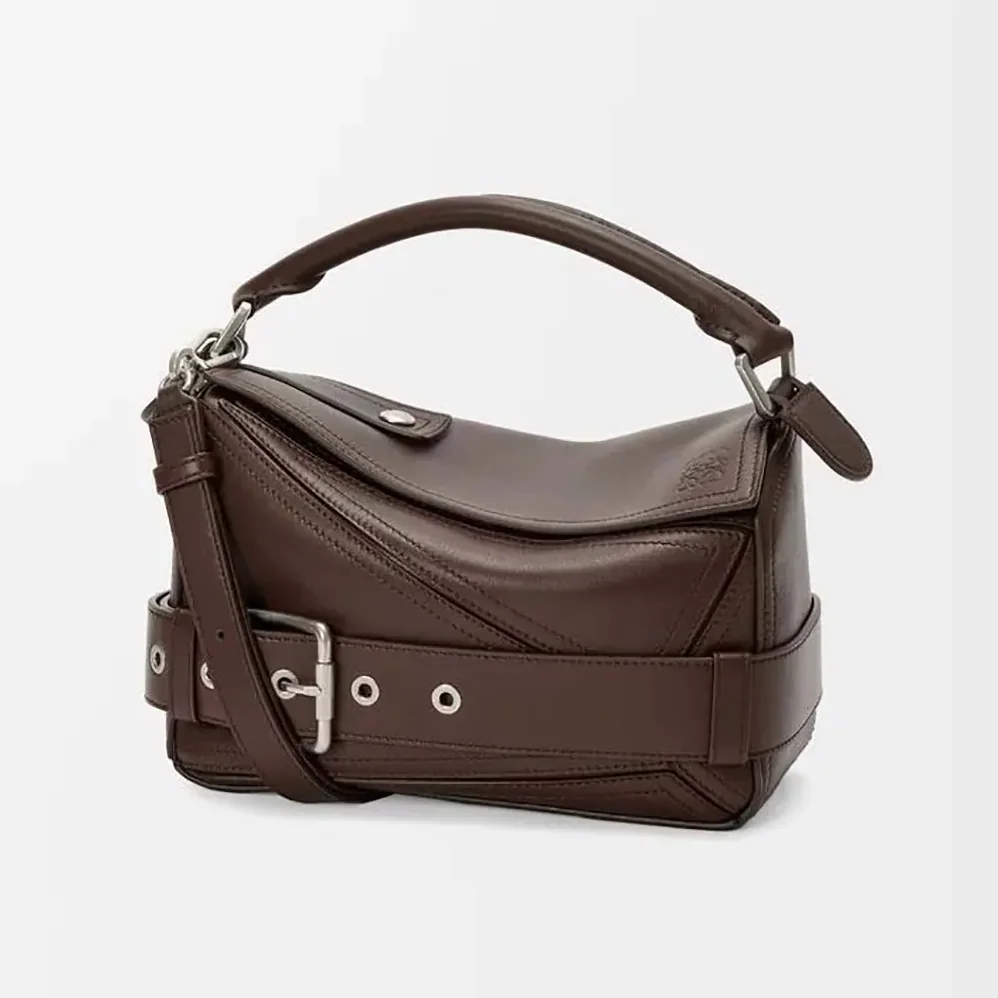 Loewe Small Puzzle Biker Bag in Shiny Calfskin for Unisex Loewe Small Puzzle Biker Bag in Shiny Calfskin for Unisex