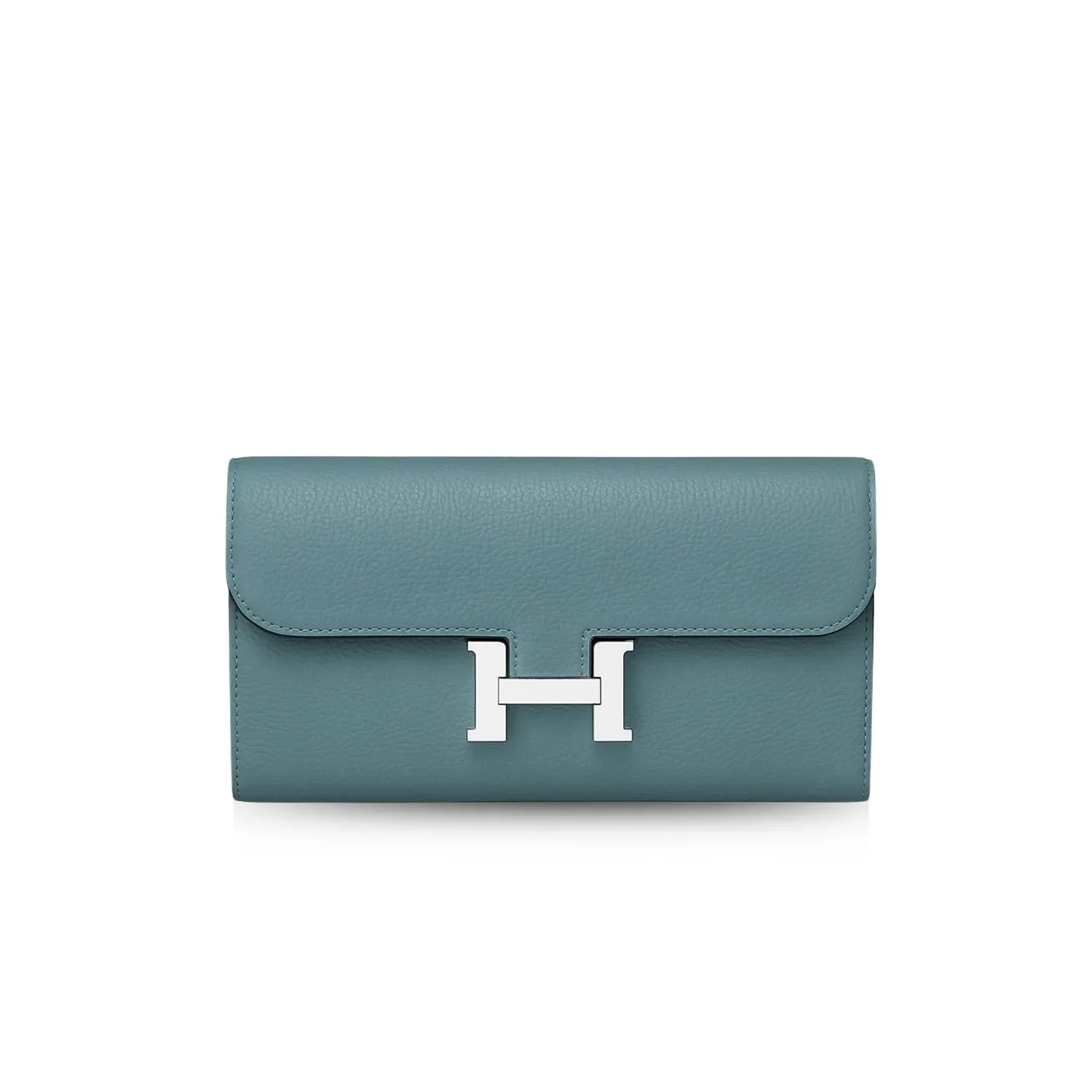 Hermes Constance Togo Long Wallet in Silver Toned Hardware Blue Hermes Constance Togo Long Wallet in Silver Toned Hardware Blue