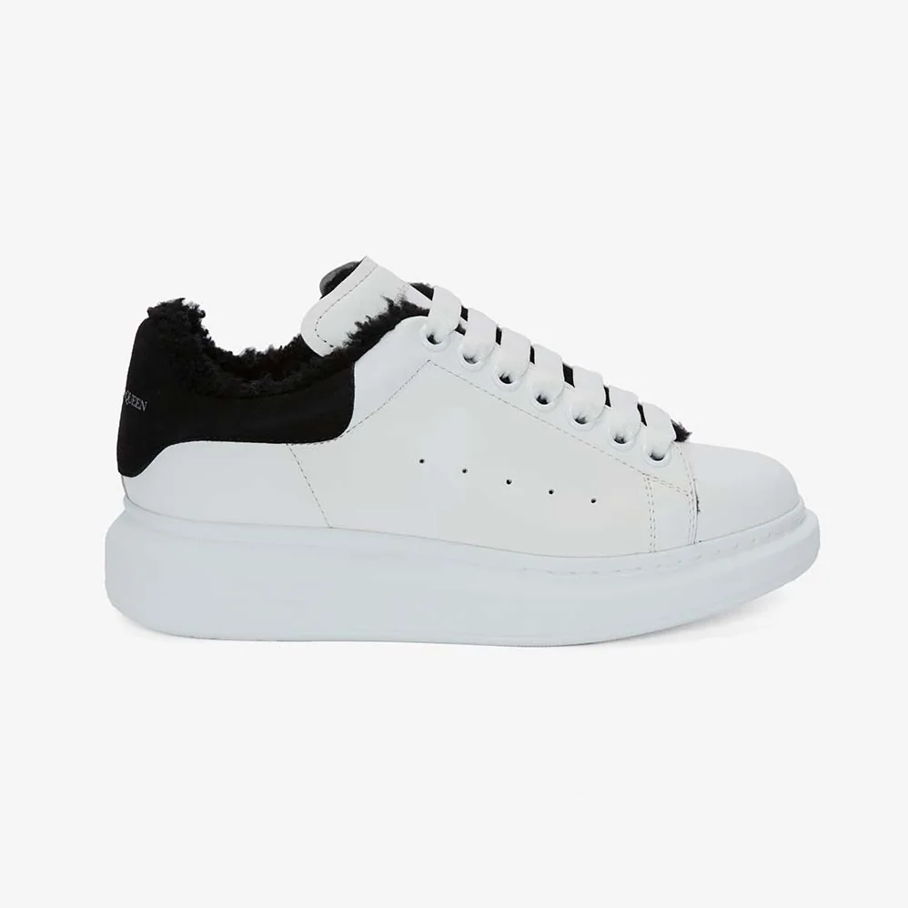 Alexander Mcqueen Oversized Sneaker Black Smooth Calf Leather for Women