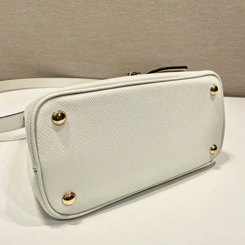 Prada Double Saffiano Mini Bag White Prada Double Saffiano Mini Bag White