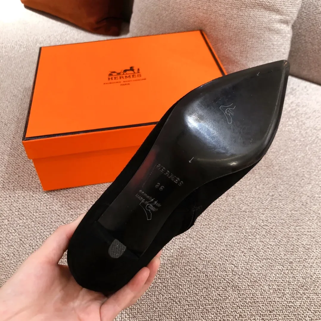 Hermes Blanche Ankle Boots Black /