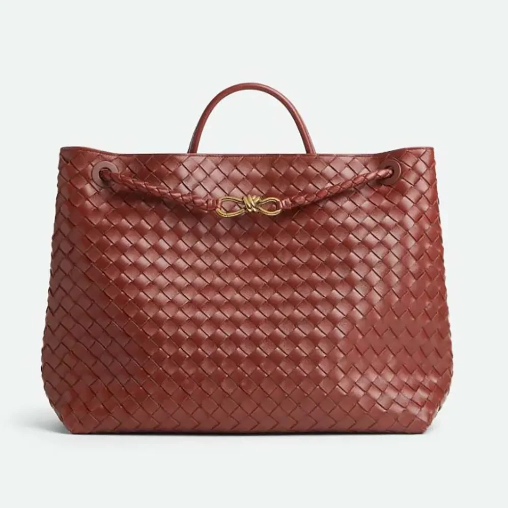 Bottega Veneta Large Andiamo in Lambskin Leather for Women in Dark Red