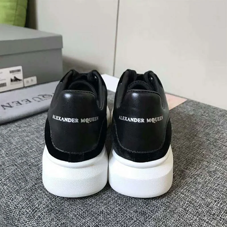 Alexander Mcqueen Oversized Sneaker With Black Velvet Calf Leather for Unisex Alexander Mcqueen Oversized Sneaker With Black Velvet Calf Leather for Unisex