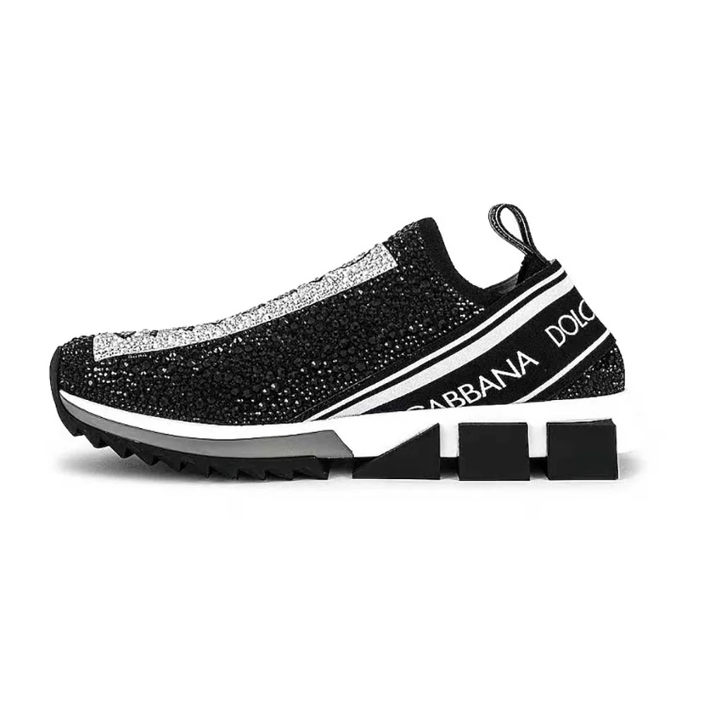 Dolce Gabbana D&G Fast Sneakers with Fusible Rhinestones for Men