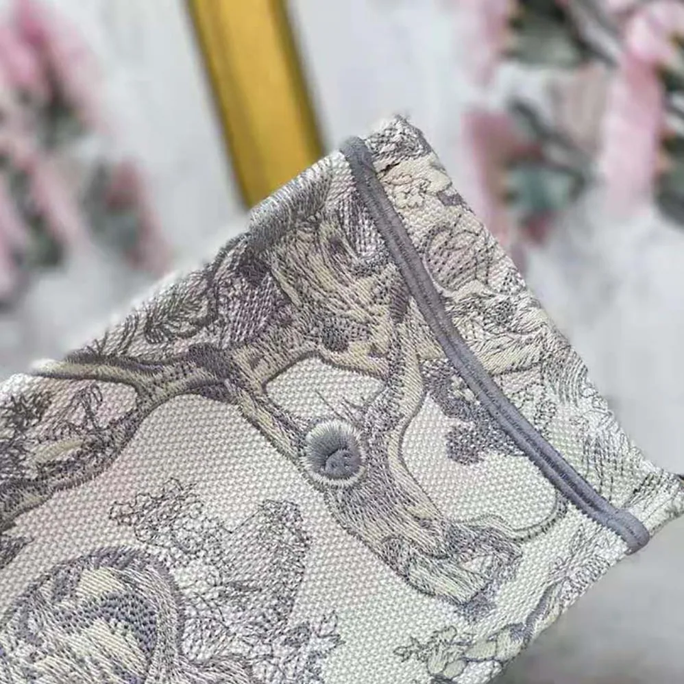 Dior Small Dior Book Tote Toile de Jouy Embroidery for Women in Silver Dior Small Dior Book Tote Toile de Jouy Embroidery for Women in Silver