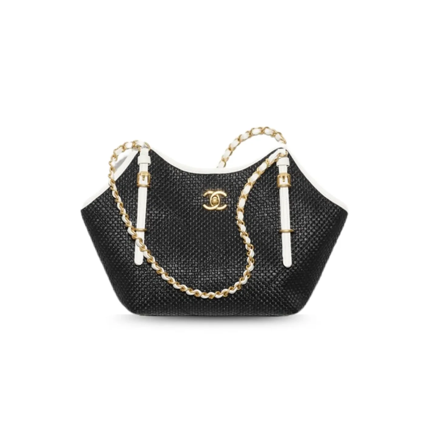 Chanel Small Shopping Bag Black Raffia /