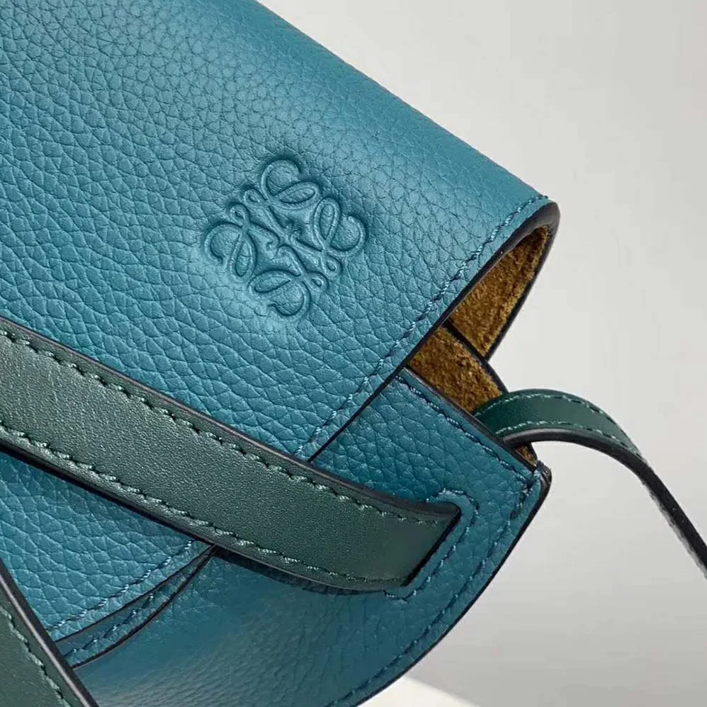 Loewe Gate Mini Bag Petroleum Soft Grained Calf for Women in Blue Loewe Gate Mini Bag Petroleum Soft Grained Calf for Women in Blue