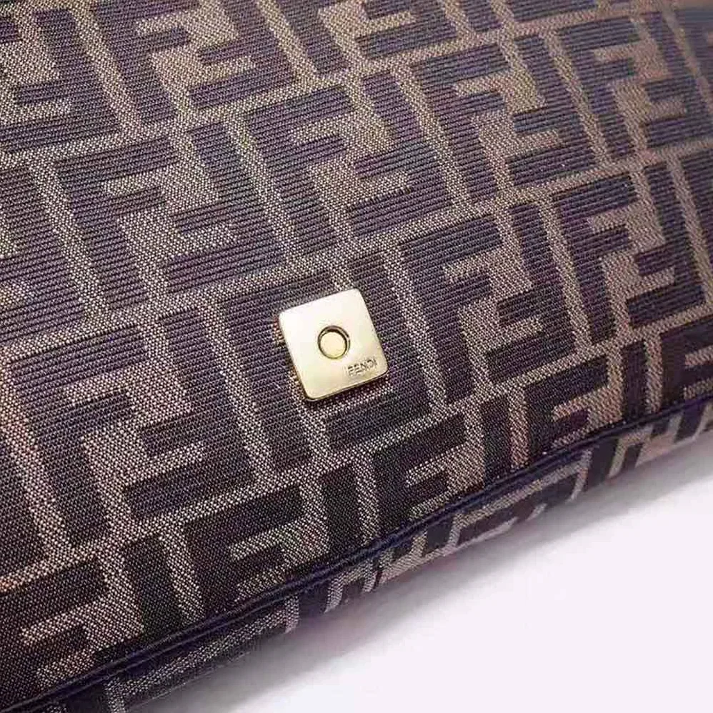 Fendi Baguette Large Brown Fabric Bag for Women